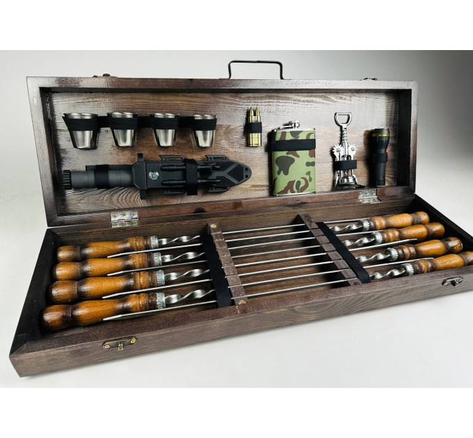 Набор шампуров в кейсе "Милитари"