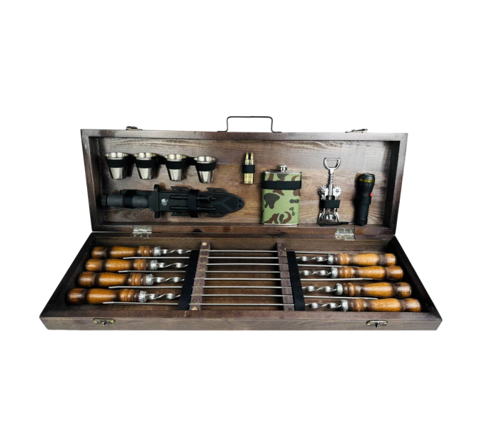 Набор шампуров в кейсе "Милитари"