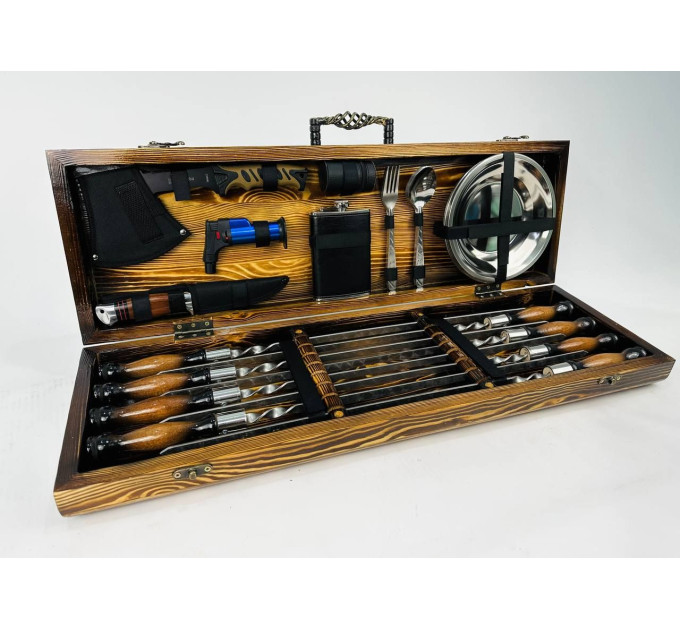 Набор шампуров в кейсе "Пикник LUX"