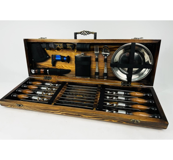 Набор шампуров в кейсе "Пикник LUX"