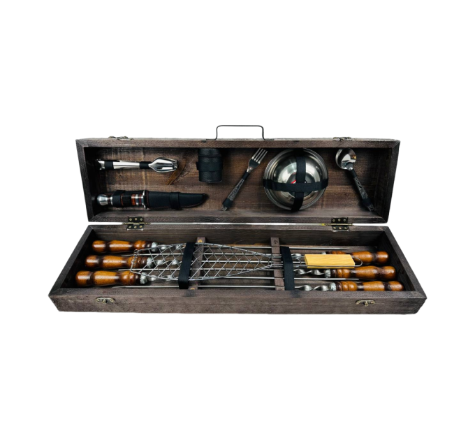 Набор шампуров в кейсе "Робинзон"