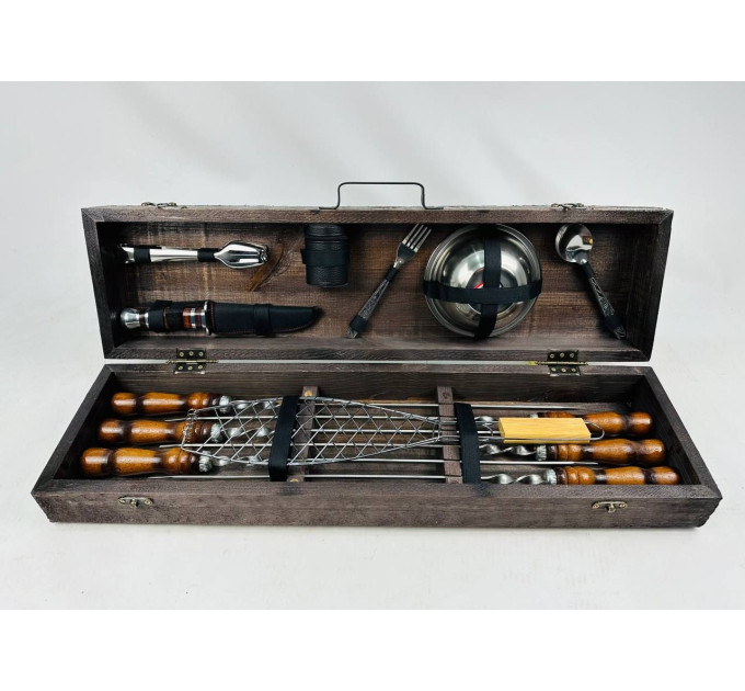 Набор шампуров в кейсе "Робинзон"