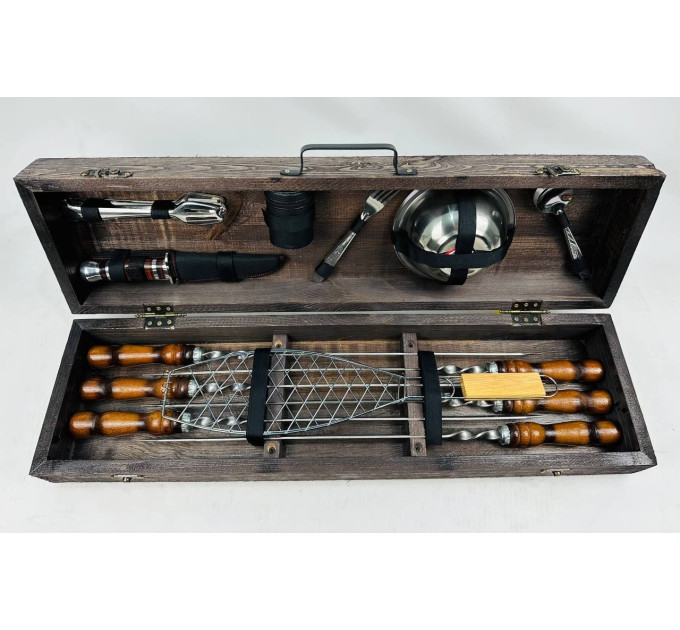 Набор шампуров в кейсе "Робинзон"