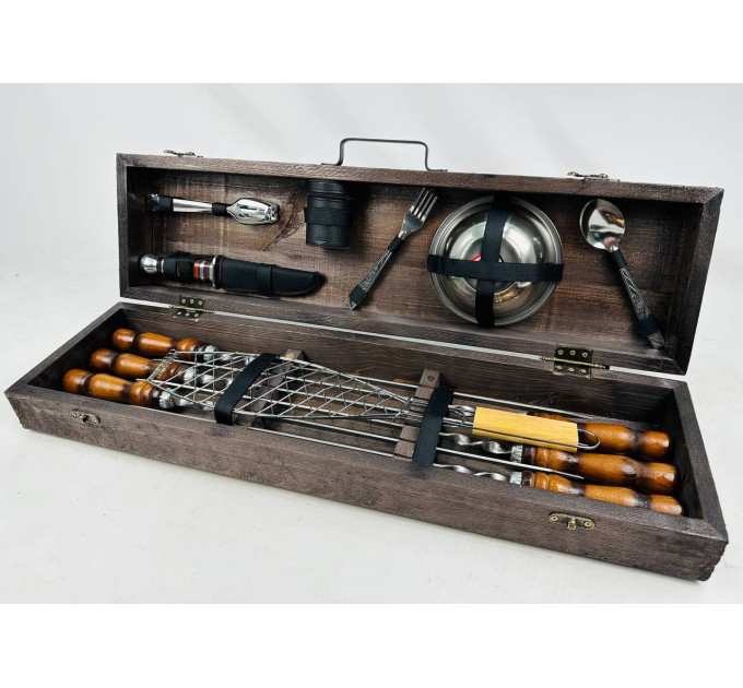 Набор шампуров в кейсе "Робинзон"