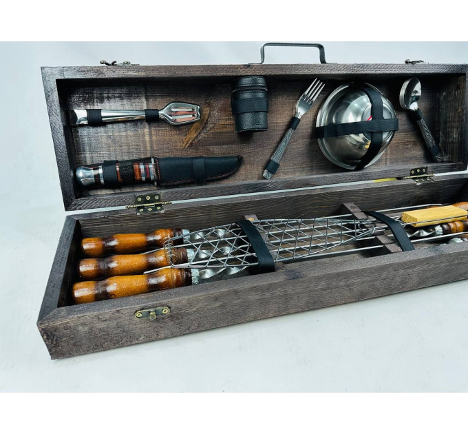 Набор шампуров в кейсе "Робинзон"