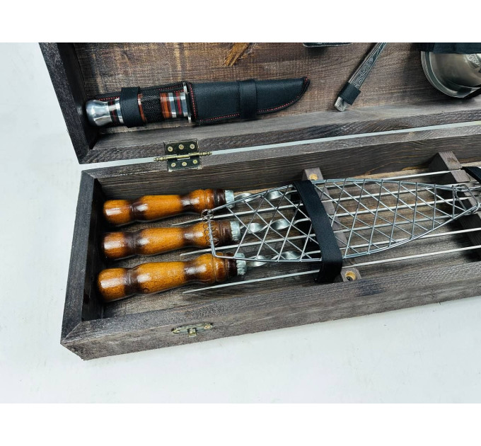 Набор шампуров в кейсе "Робинзон"