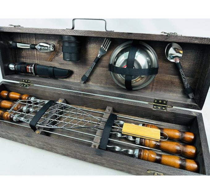 Набор шампуров в кейсе "Робинзон"