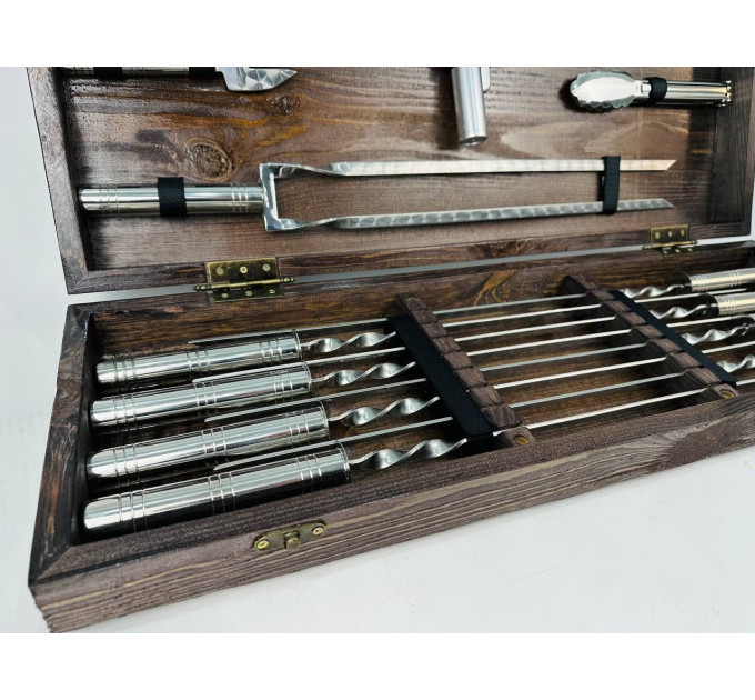 Набор шампуров в кейсе "Серебро-2"