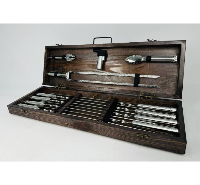 Набор шампуров в кейсе "Серебро-2"