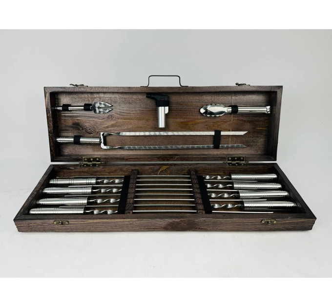 Набор шампуров в кейсе "Серебро-2"