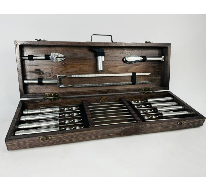 Набор шампуров в кейсе "Серебро-2"