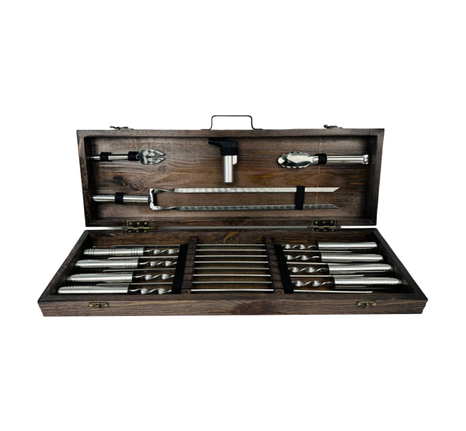 Набор шампуров в кейсе "Серебро-2"