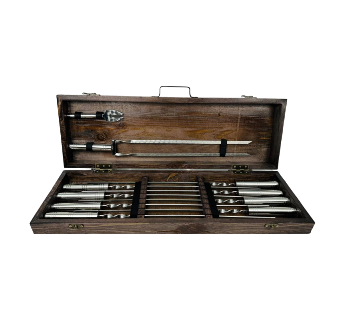 Набір шампурів у кейсі "Срібло"