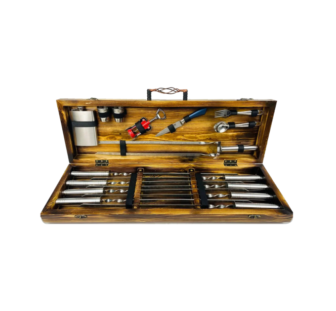 Набір шампурів у кейсі "Сталевий"