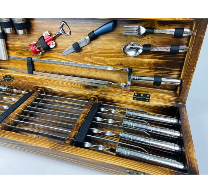 Набір шампурів у кейсі "Сталевий"