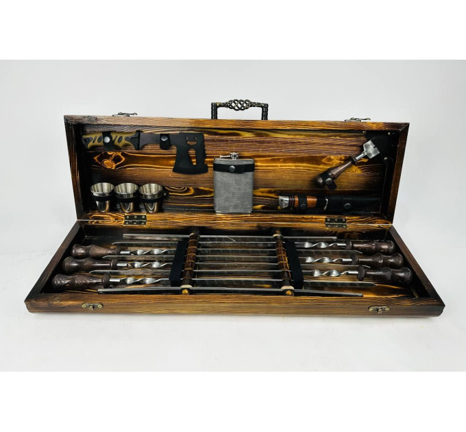 Набор шампуров в кейсе "Венге"