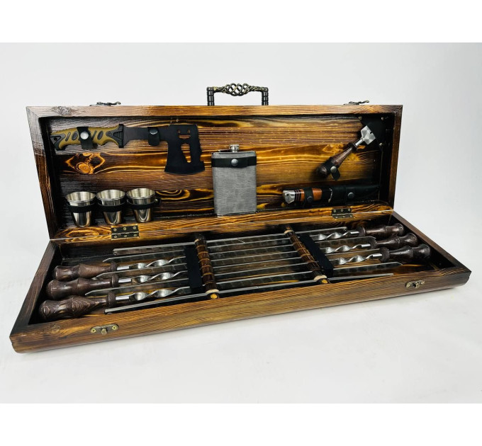 Набор шампуров в кейсе "Венге"