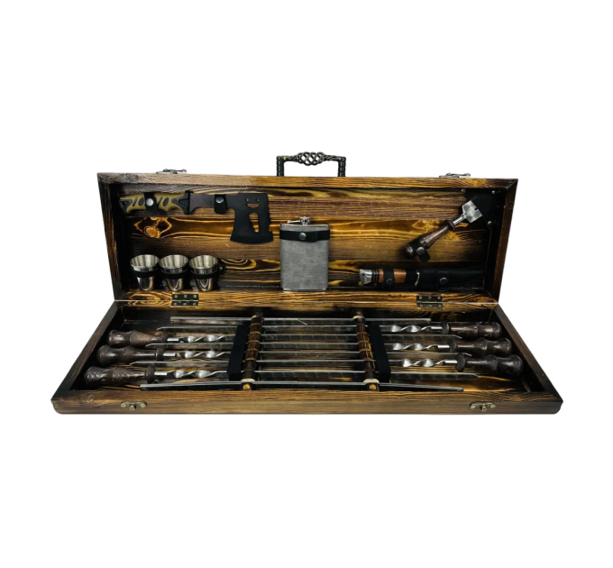 Набор шампуров в кейсе "Венге"