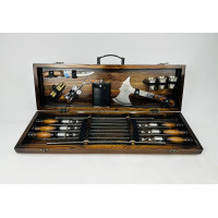 Набор шампуров в кейсе "Волк" Набор шампуров в кейсе "Волк"