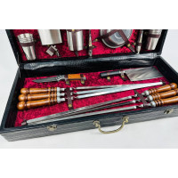 Набор шампуров в кожаном кейсе "VIP 4"