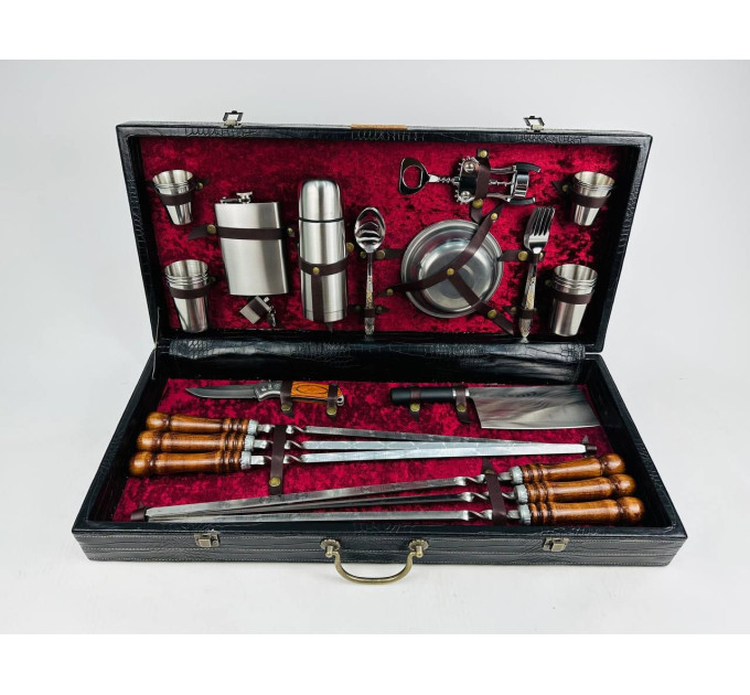 Набір шампурів у шкіряному кейсі VIP 4