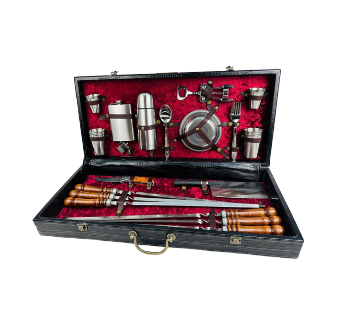 Набір шампурів у шкіряному кейсі VIP 4