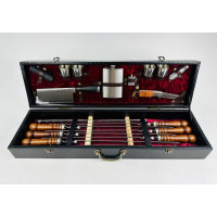 Набор шампуров в кожаном кейсе "VIP 6"