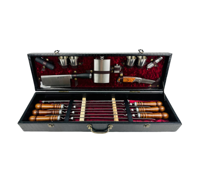 Набор шампуров в кожаном кейсе "VIP 6"