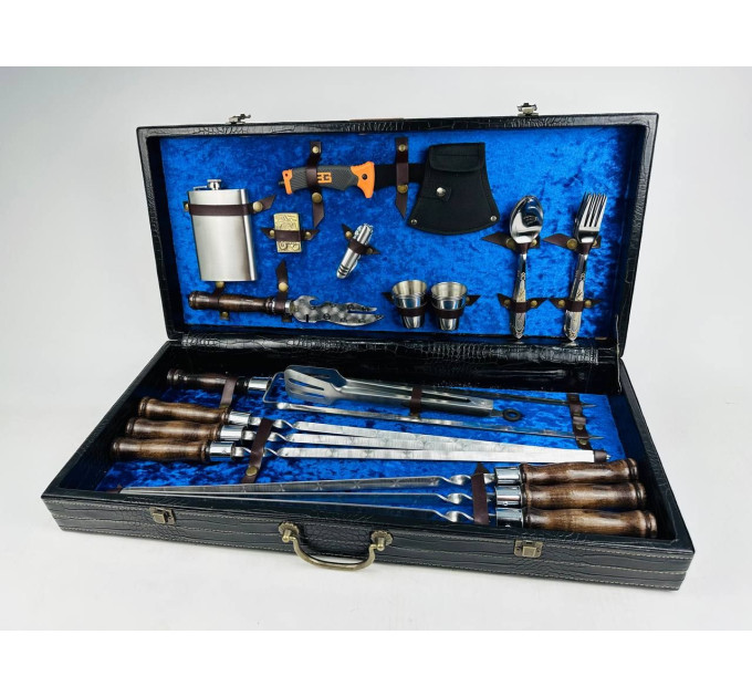 Набор шампуров в кожаном кейсе "VIP 8"