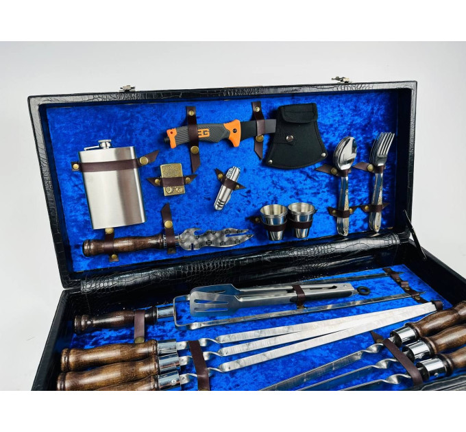 Набор шампуров в кожаном кейсе "VIP 8"