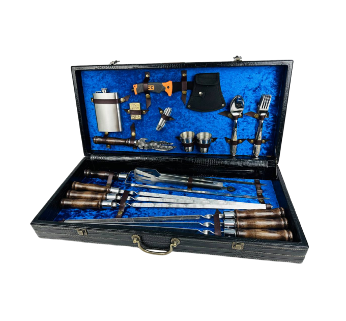 Набор шампуров в кожаном кейсе "VIP 8"