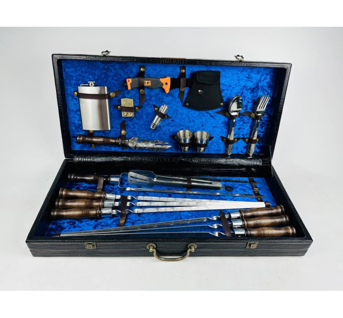 Набор шампуров в кожаном кейсе "VIP 8"