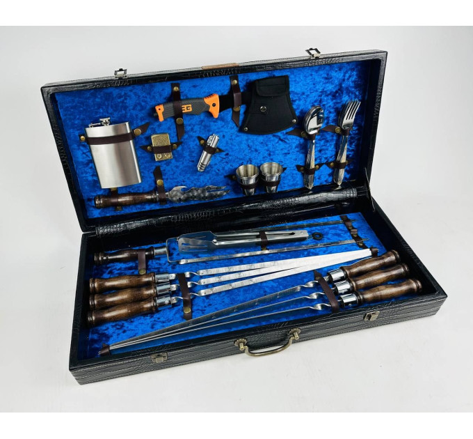 Набор шампуров в кожаном кейсе "VIP 8"