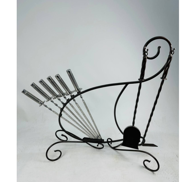 Набір шампурів та аксесуарів на металевій підставці
