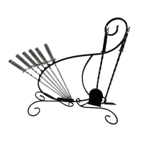 Набор шампуров и аксессуаров на металлической подставке