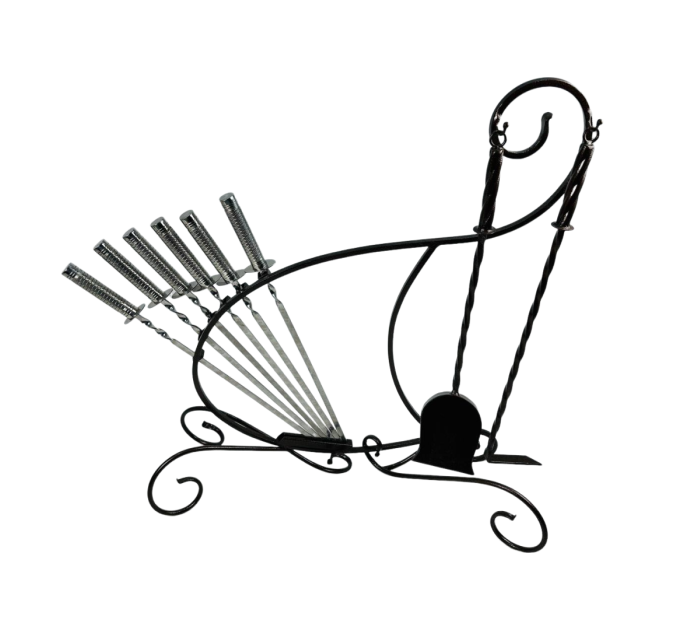 Набір шампурів та аксесуарів на металевій підставці