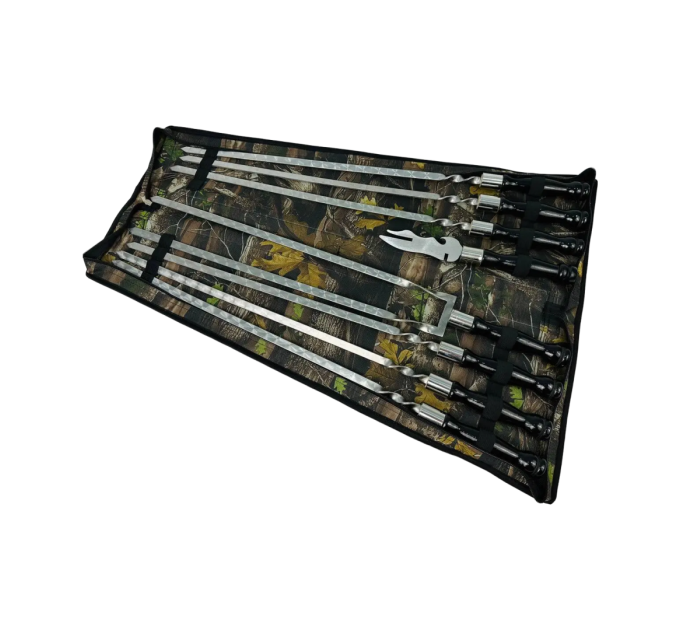 Набір у чохлі "Блек" (6 шт, подвійний шампур, вилка ніж)