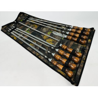 Набор в чехле "Кизляр" (6 шт, двойной шампур, вилка-нож) Набор в чехле "Кизляр" (6 шт, двойной шампур, вилка-нож)