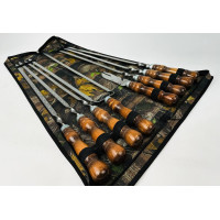 Набор в чехле "Кизляр" (6 шт, двойной шампур, вилка-нож) Набор в чехле "Кизляр" (6 шт, двойной шампур, вилка-нож)