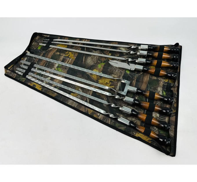 Набор в чехле "Премиум" (6 шт, двойной шампур, вилка-нож)