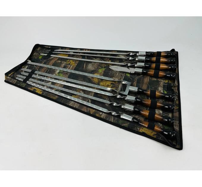 Набор в чехле "Премиум" (6 шт, двойной шампур, вилка-нож)