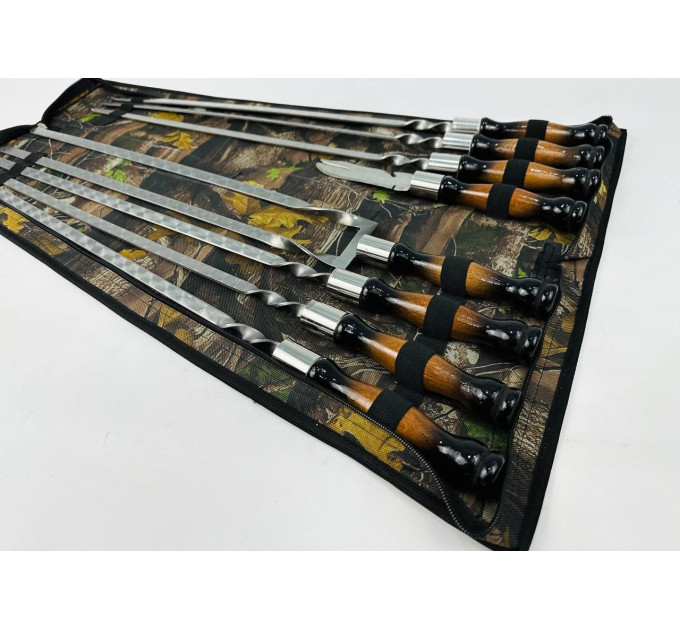 Набор в чехле "Премиум" (6 шт, двойной шампур, вилка-нож)