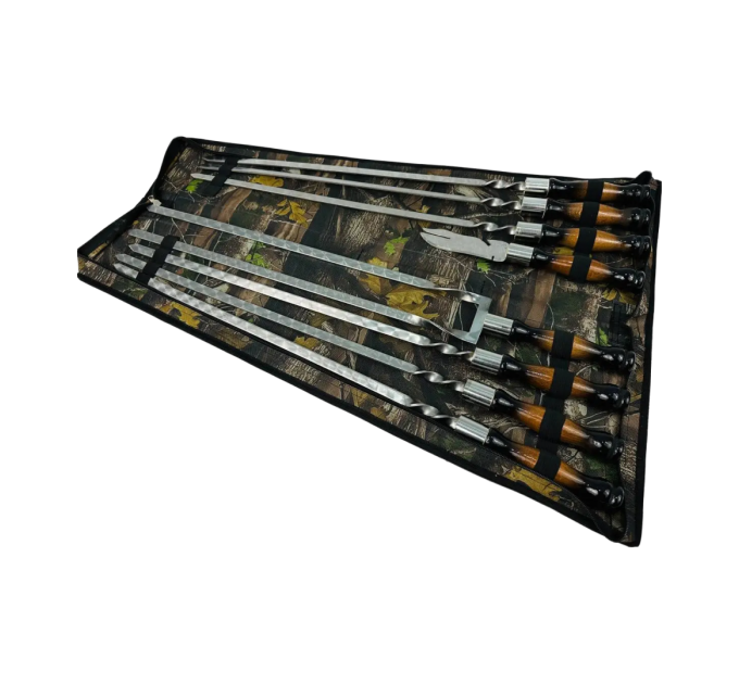 Набор в чехле "Премиум" (6 шт, двойной шампур, вилка-нож)