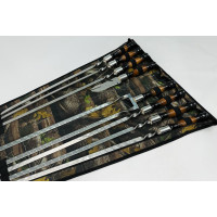 Набор в чехле "Премиум" (6 шт, двойной шампур, вилка-нож) Набор в чехле "Премиум" (6 шт, двойной шампур, вилка-нож)