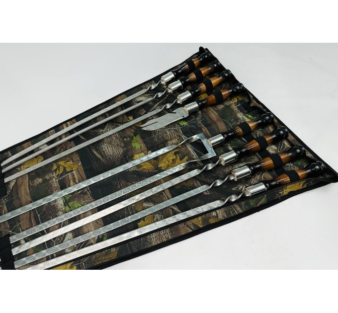 Набор в чехле "Премиум" (6 шт, двойной шампур, вилка-нож)