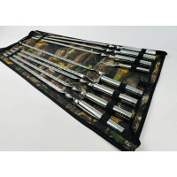 Набор в чехле "Серебро" (6 шт, двойной шампур, вилка для снятия) Набор в чехле "Серебро" (6 шт, двойной шампур, вилка для снятия)