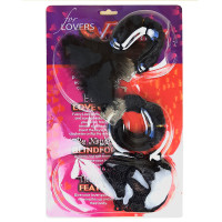 Набор Любви Fantasy черный (наручники, перо, трусики)