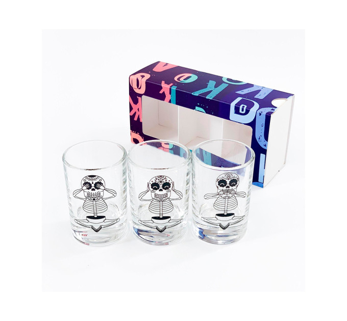 Набор рюмок Скелеты (уп. 3шт)