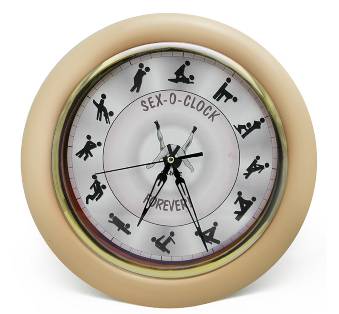 Настінний годинник Камасутра великий (бежевий)