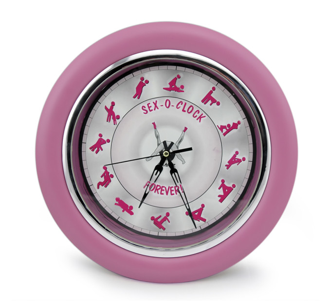 Настінний годинник Камасутра великий (рожевий)